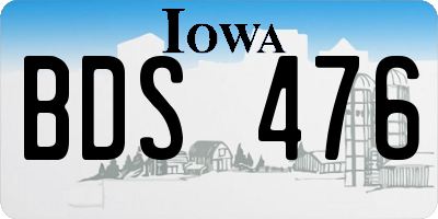 IA license plate BDS476