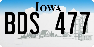 IA license plate BDS477