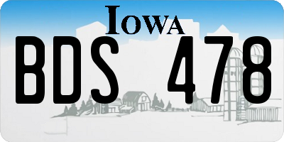 IA license plate BDS478