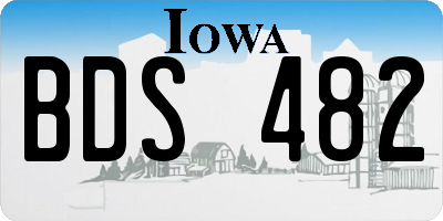 IA license plate BDS482