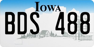 IA license plate BDS488
