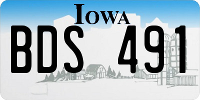 IA license plate BDS491