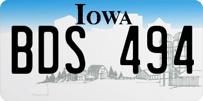 IA license plate BDS494