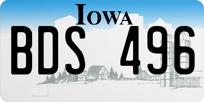 IA license plate BDS496