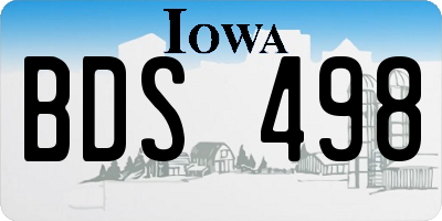 IA license plate BDS498