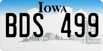 IA license plate BDS499