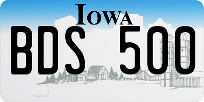 IA license plate BDS500