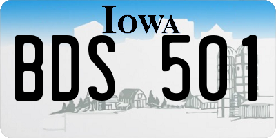 IA license plate BDS501