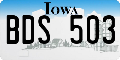 IA license plate BDS503