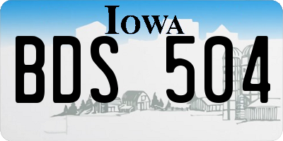IA license plate BDS504