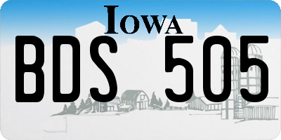IA license plate BDS505