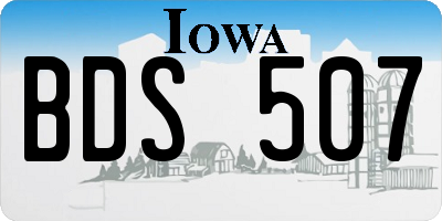 IA license plate BDS507