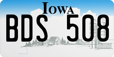 IA license plate BDS508