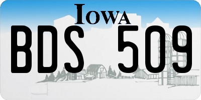 IA license plate BDS509