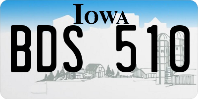 IA license plate BDS510