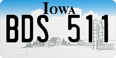 IA license plate BDS511