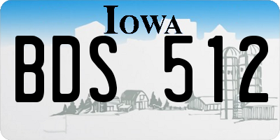 IA license plate BDS512