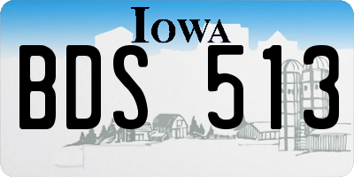 IA license plate BDS513