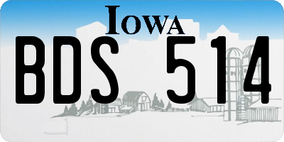 IA license plate BDS514