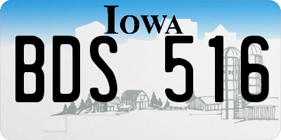 IA license plate BDS516