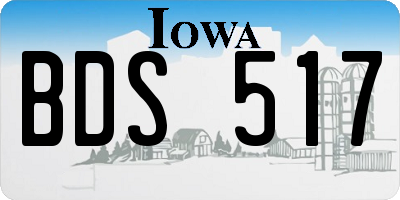 IA license plate BDS517