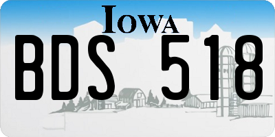 IA license plate BDS518