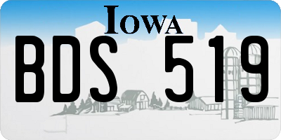 IA license plate BDS519