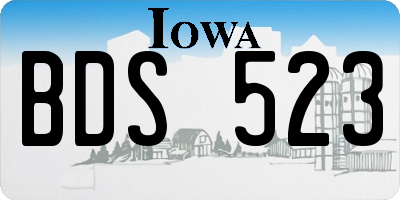 IA license plate BDS523