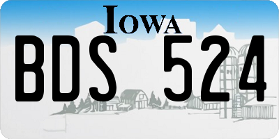 IA license plate BDS524