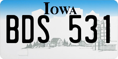 IA license plate BDS531
