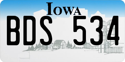 IA license plate BDS534