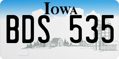 IA license plate BDS535