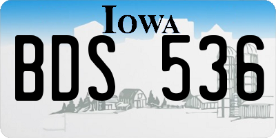 IA license plate BDS536