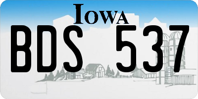 IA license plate BDS537