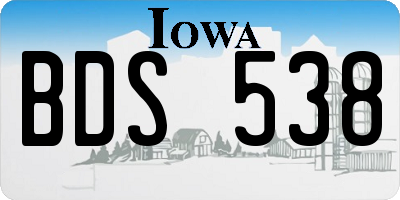 IA license plate BDS538