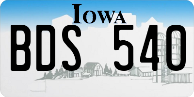 IA license plate BDS540