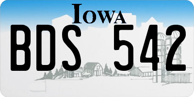 IA license plate BDS542