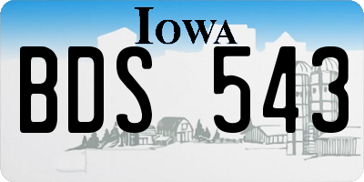 IA license plate BDS543
