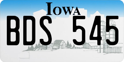 IA license plate BDS545