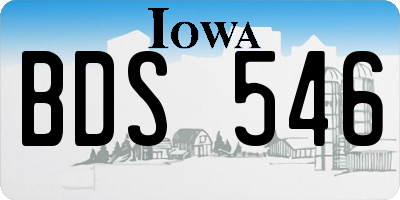 IA license plate BDS546