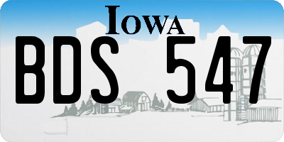 IA license plate BDS547
