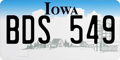 IA license plate BDS549