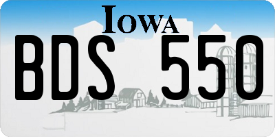 IA license plate BDS550