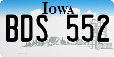IA license plate BDS552