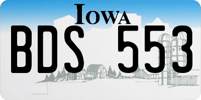 IA license plate BDS553