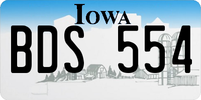 IA license plate BDS554