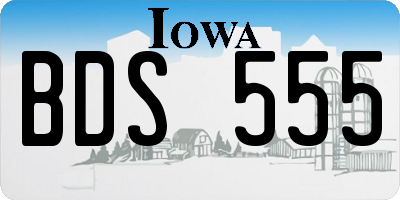 IA license plate BDS555