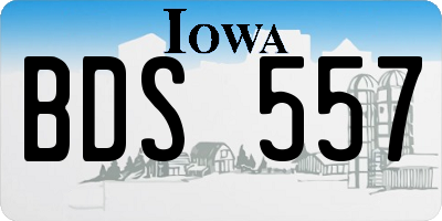 IA license plate BDS557