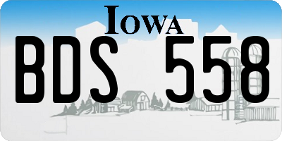 IA license plate BDS558
