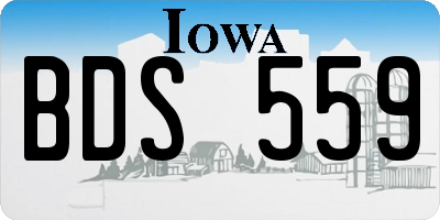 IA license plate BDS559